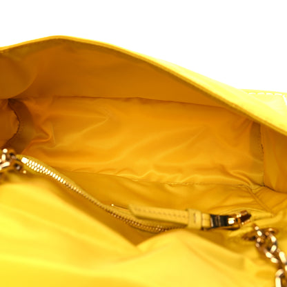 Prada Tessuto Nylon Chain Flap Shoulder Bag Giallo 5 of 11