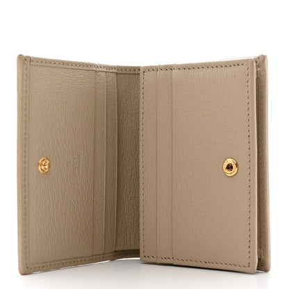Gucci GG Supreme Monogram Textured Dollar Calfskin Horsebit 1955 Card Case Wallet Beige Mystic White Oatmeal 5 of 8