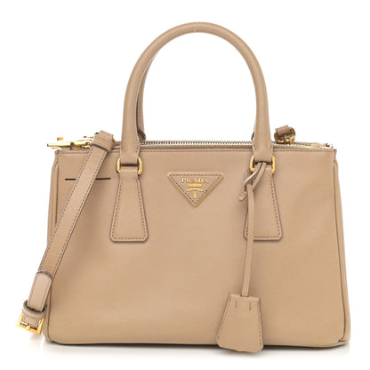 Prada Saffiano Lux Mini Galleria Double Zip Tote Sabbia 1 of 14
