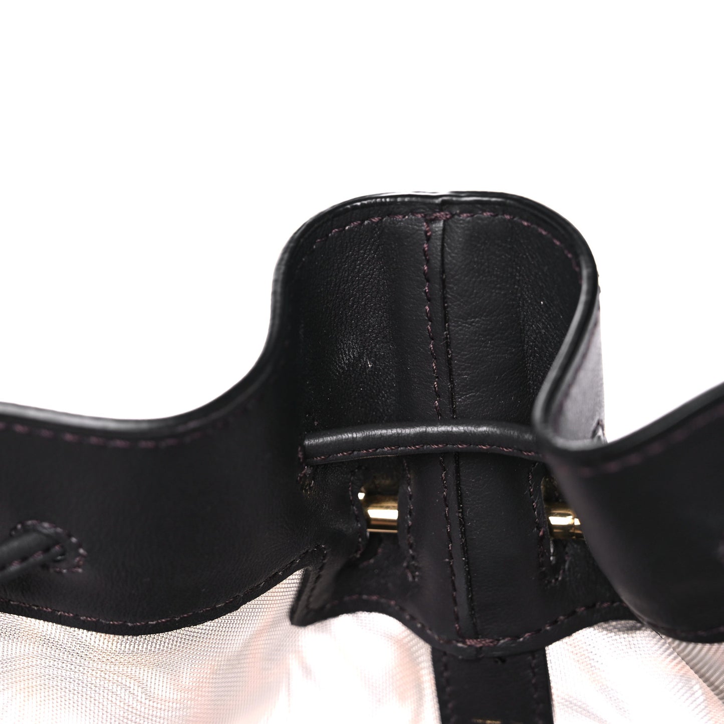 Mesh Vitello Grace F is Fendi FF 1974 Grande Mon Tresor Bucket Bag Marrone Black Ebano