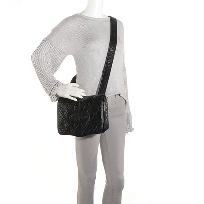 Chanel Aged Calfskin Vintage Ligne Messenger Flap Black 2 of 8
