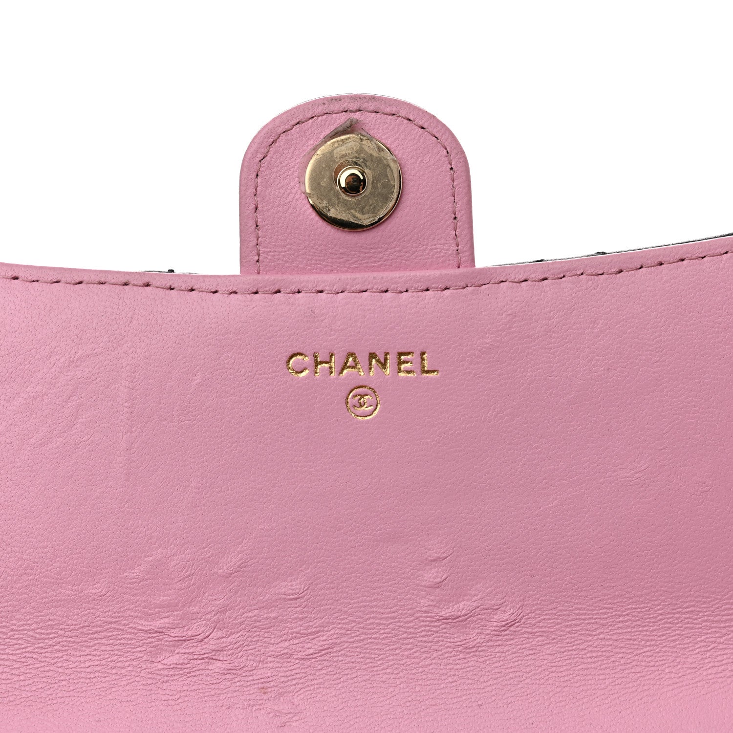 Chanel Lambskin Quilted Flap Phone Holder With Chain Black Lilac 7 of 15