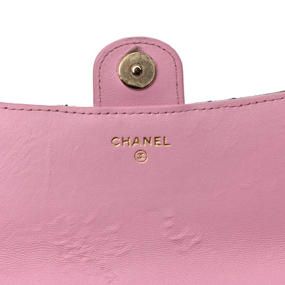 Chanel Lambskin Quilted Flap Phone Holder With Chain Black Lilac 7 of 15