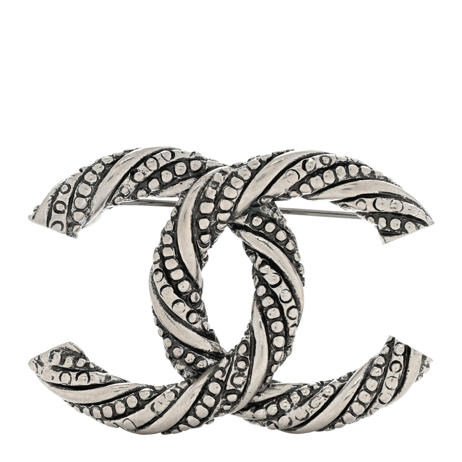 Chanel Ruthenium Twisted CC Brooch 1 of 4