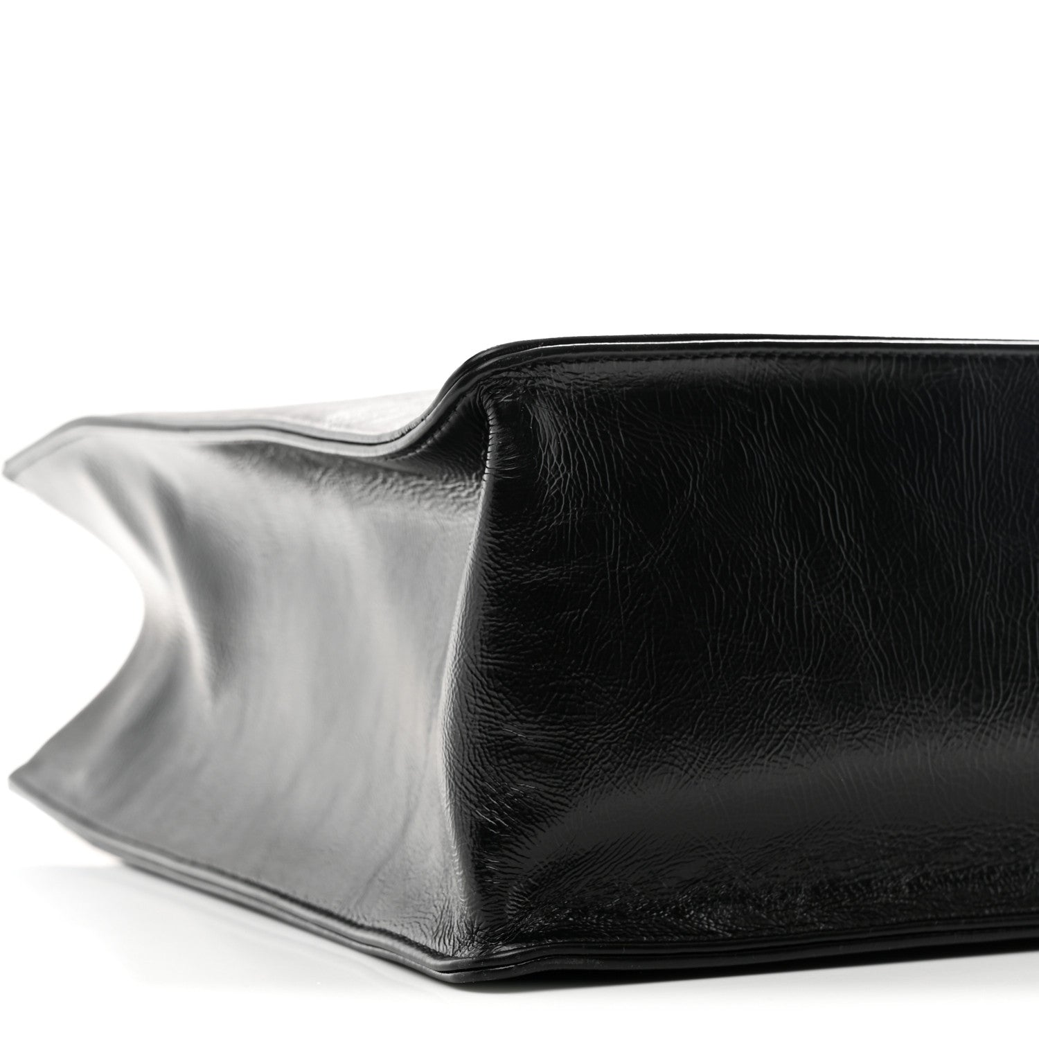 Chanel Shiny Aged Calfskin Shopping Bag Black 9 of 10