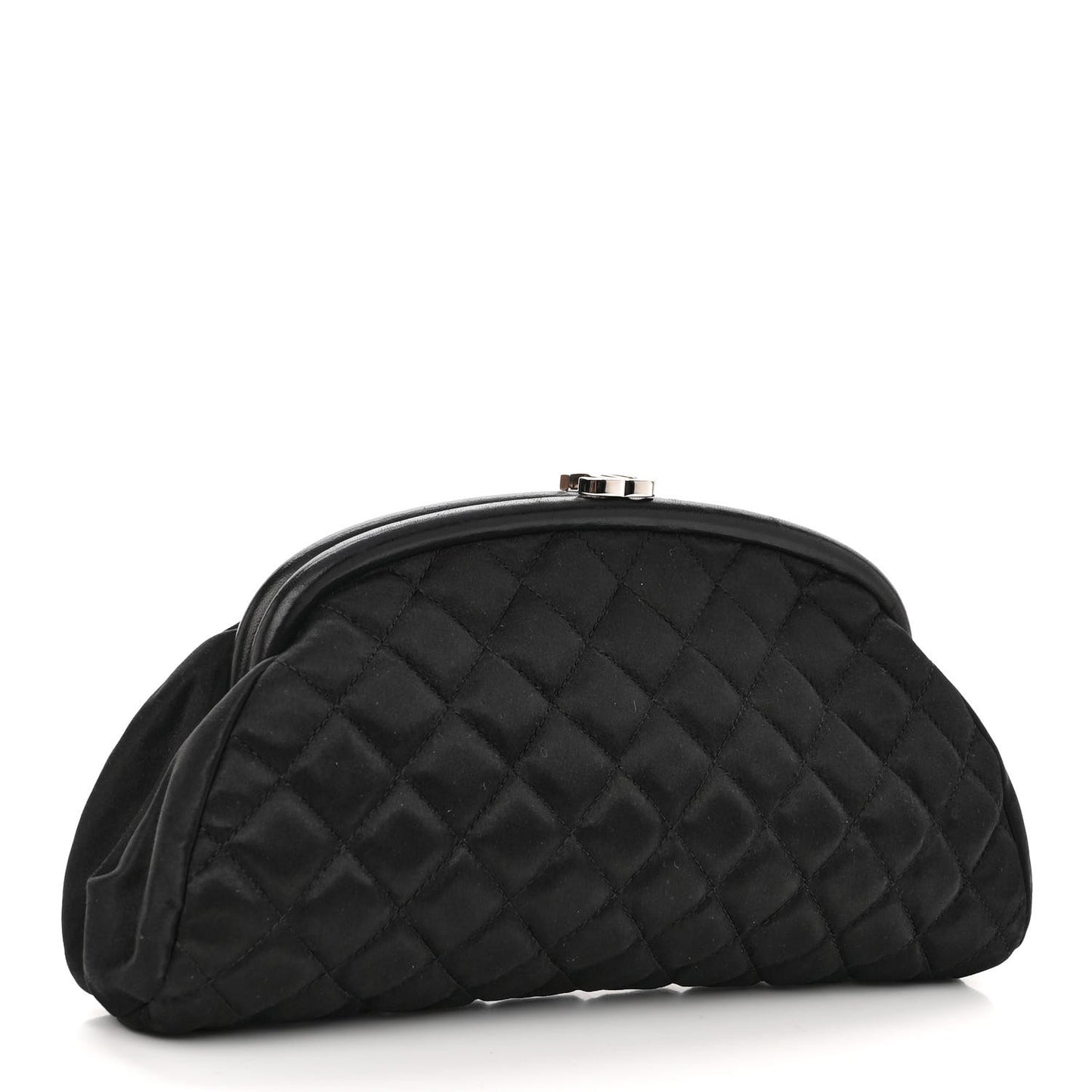 Satin Quilted Timeless Clutch Black