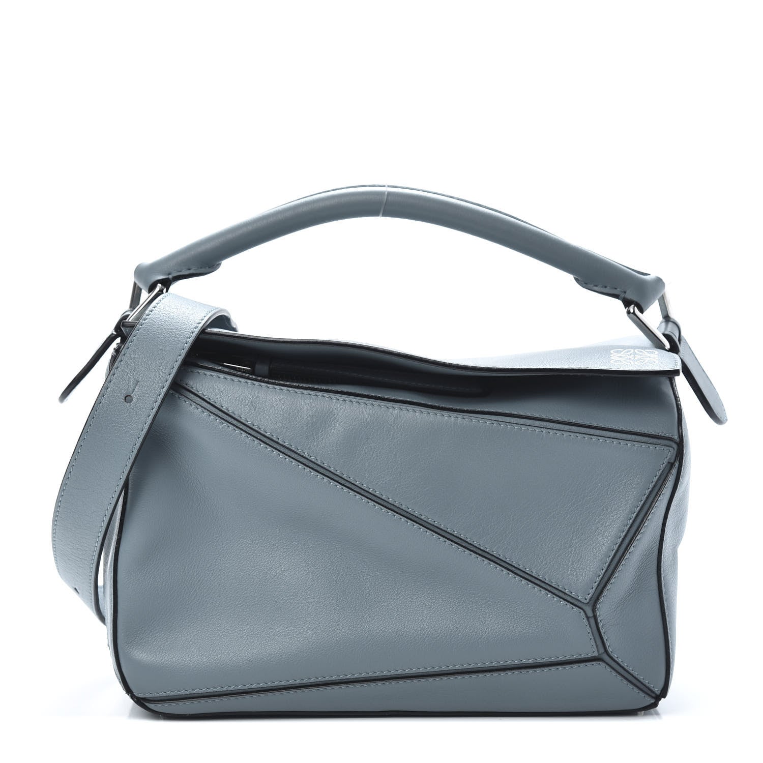 Loewe Calfskin Small Puzzle Bag Stone Blue 1 of 12