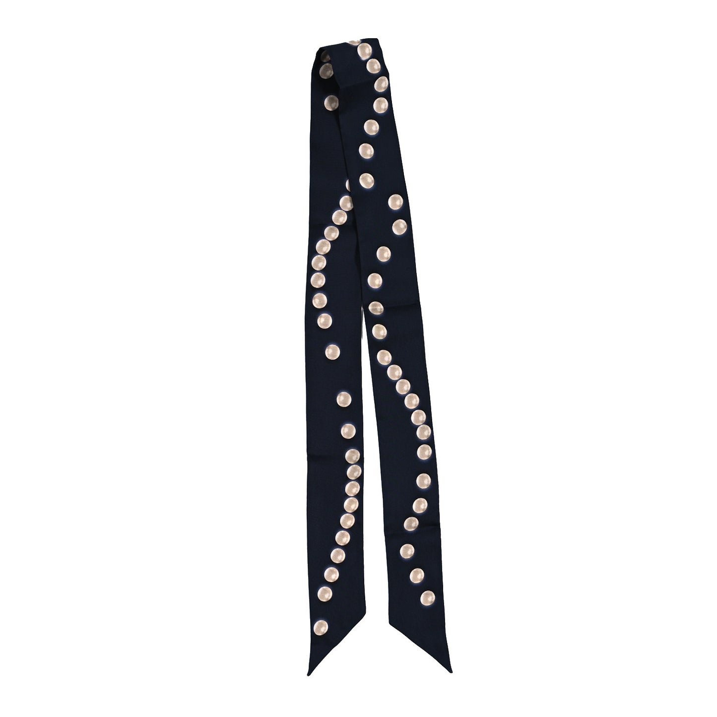 Silk Pearl CC Slim Bandeau Scarf Navy
