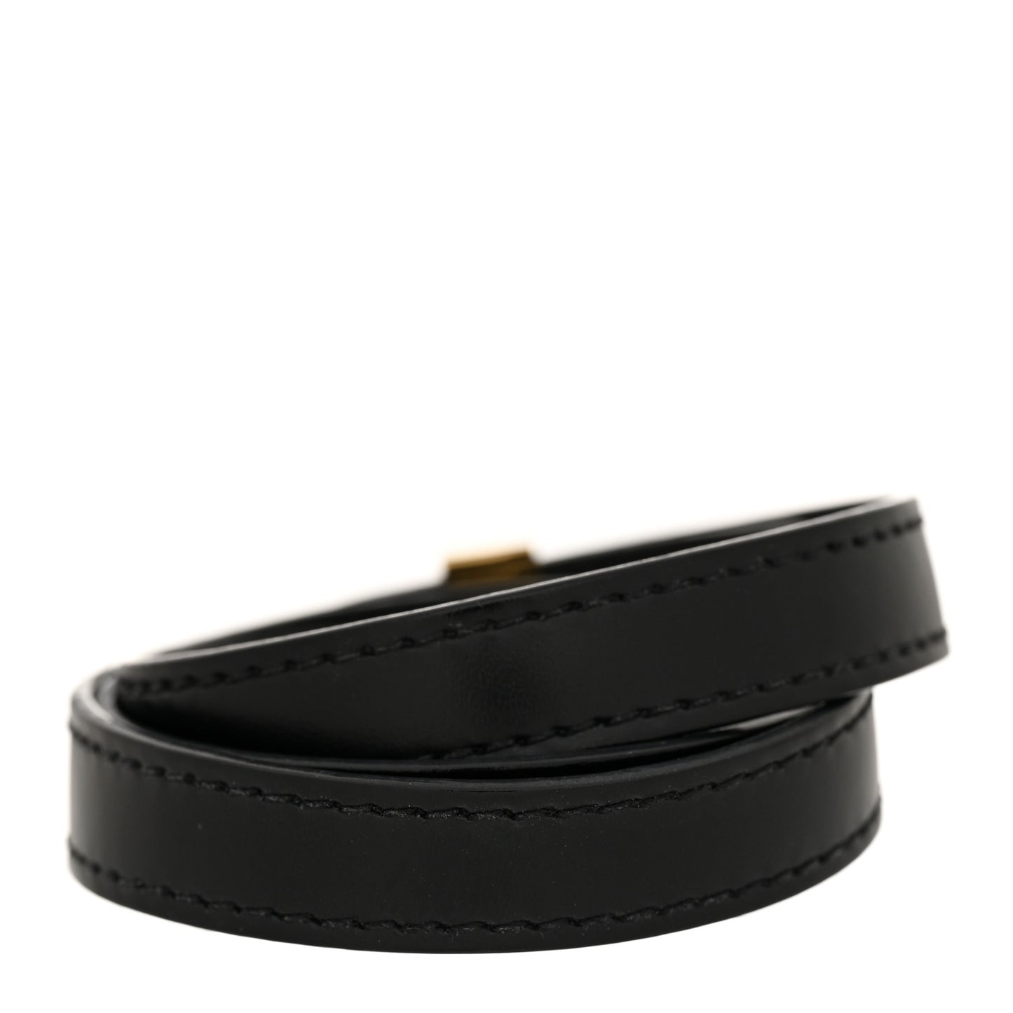 Leather Double Wrap Bracelet Black