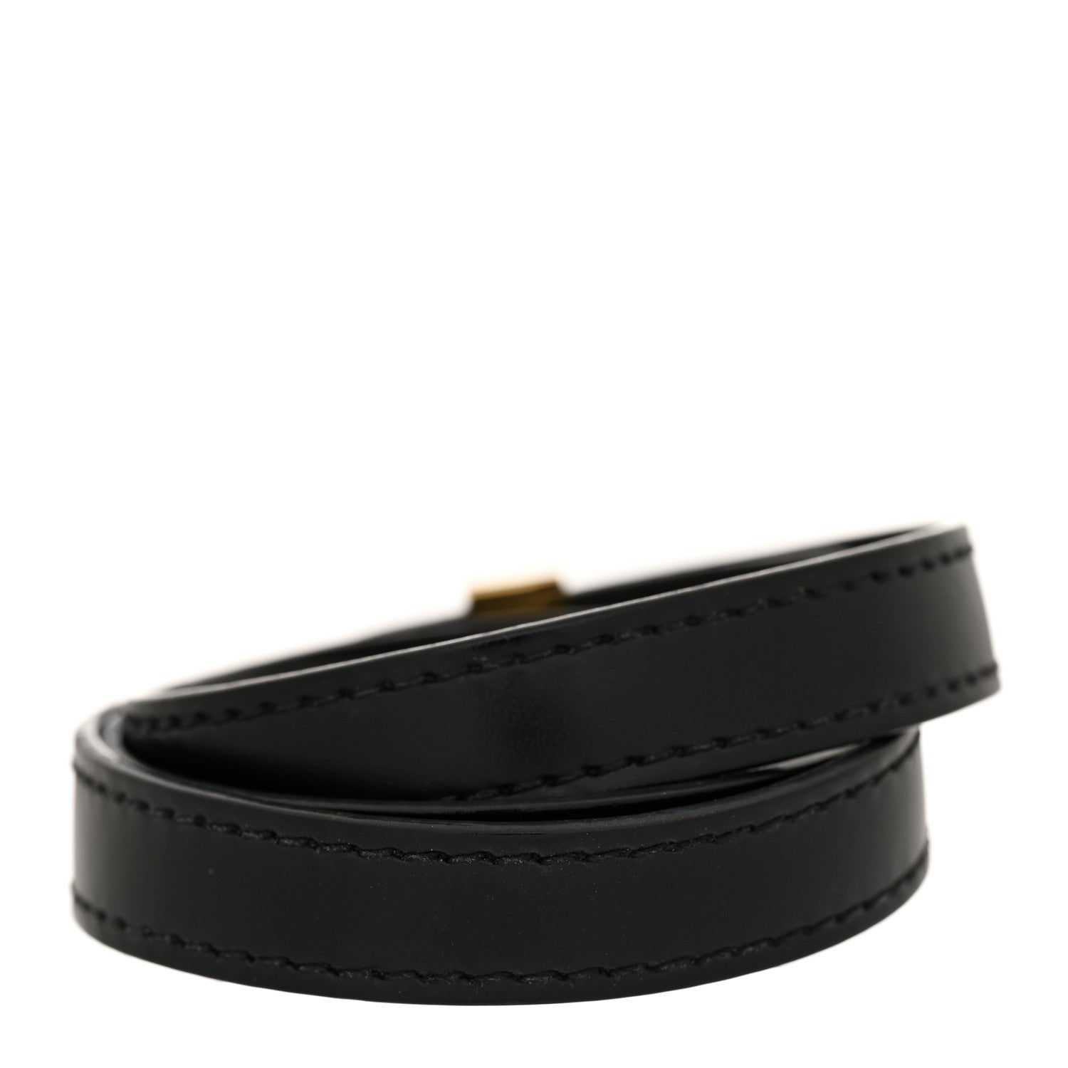 Louis Vuitton Leather Double Wrap Bracelet Black 3 of 8