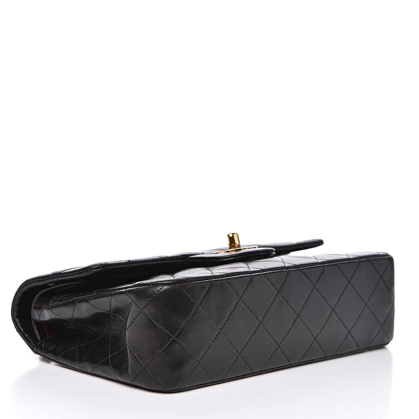 Lambskin Quilted Small Double Flap Black