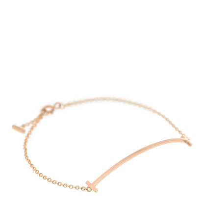 Tiffany 18K Rose Gold T Smile Bracelet 1 of 3