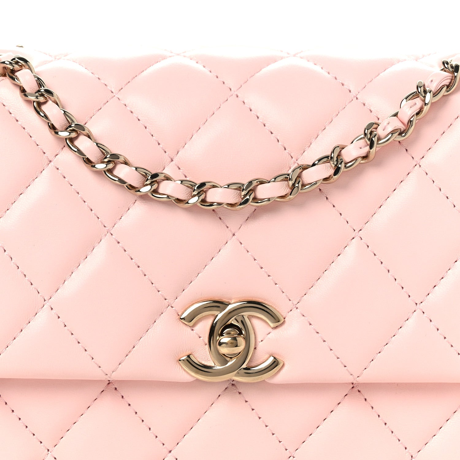 Chanel Lambskin Quilted Small Rectangular Flap Light Pink 8 of 12