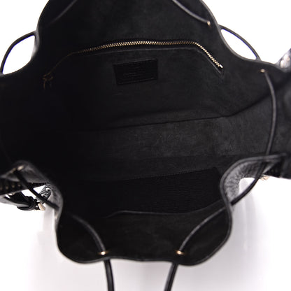Valentino Garavani Grained Calfskin Rockstud Bucket Bag Black 5 of 10