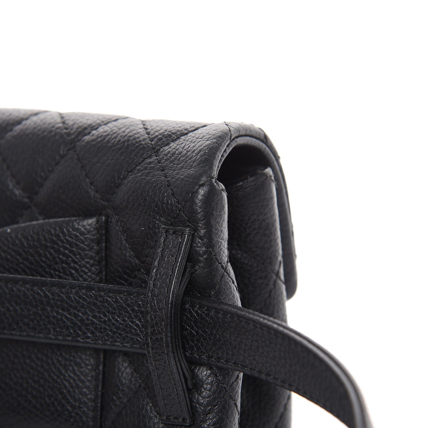 Grained Calfskin Quilted 2.55 Reissue Flap Belt Bag Clutch Black