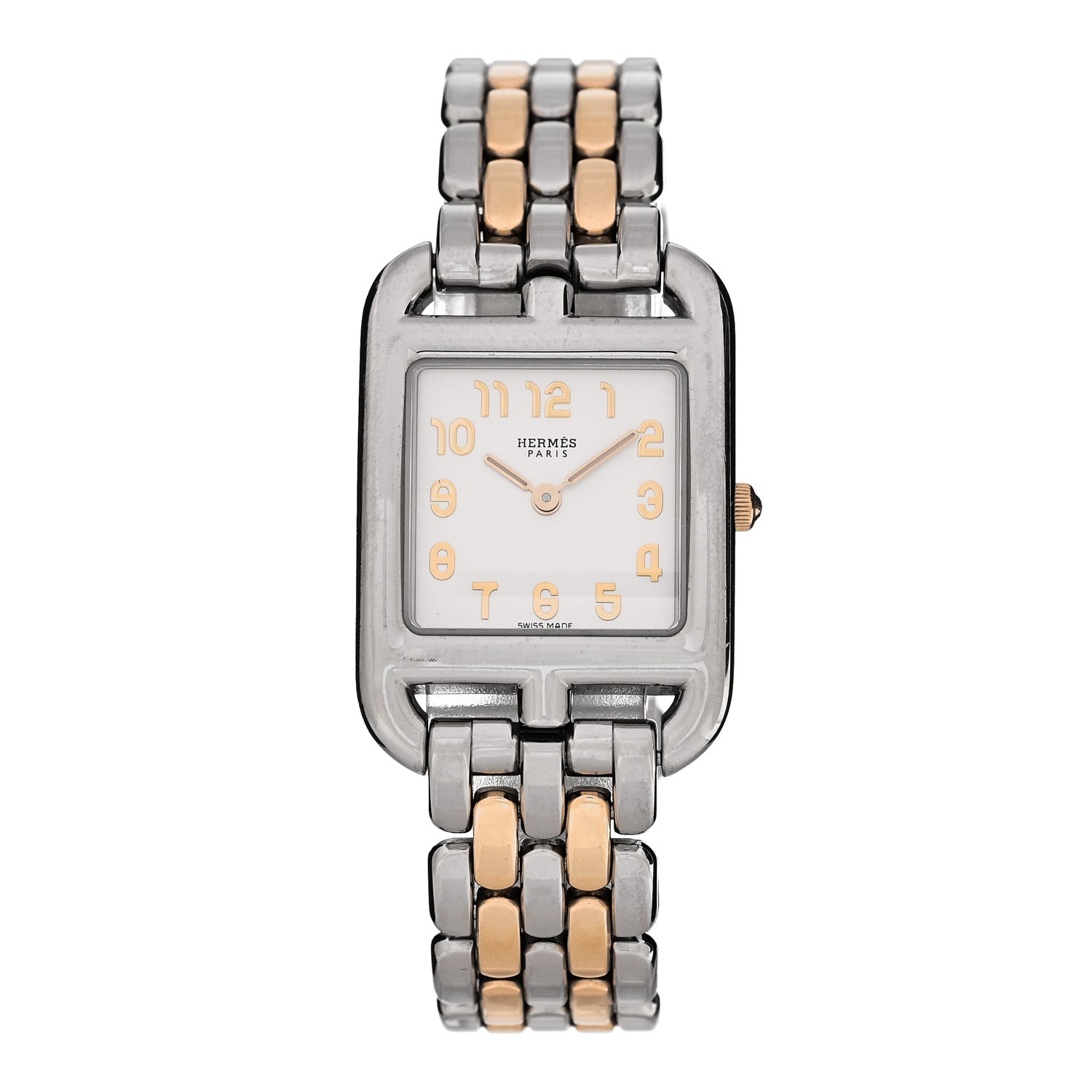 Hermes Stainless Steel 18K Yellow Gold 23mm Cape Cod Quartz Watch 1 of 5