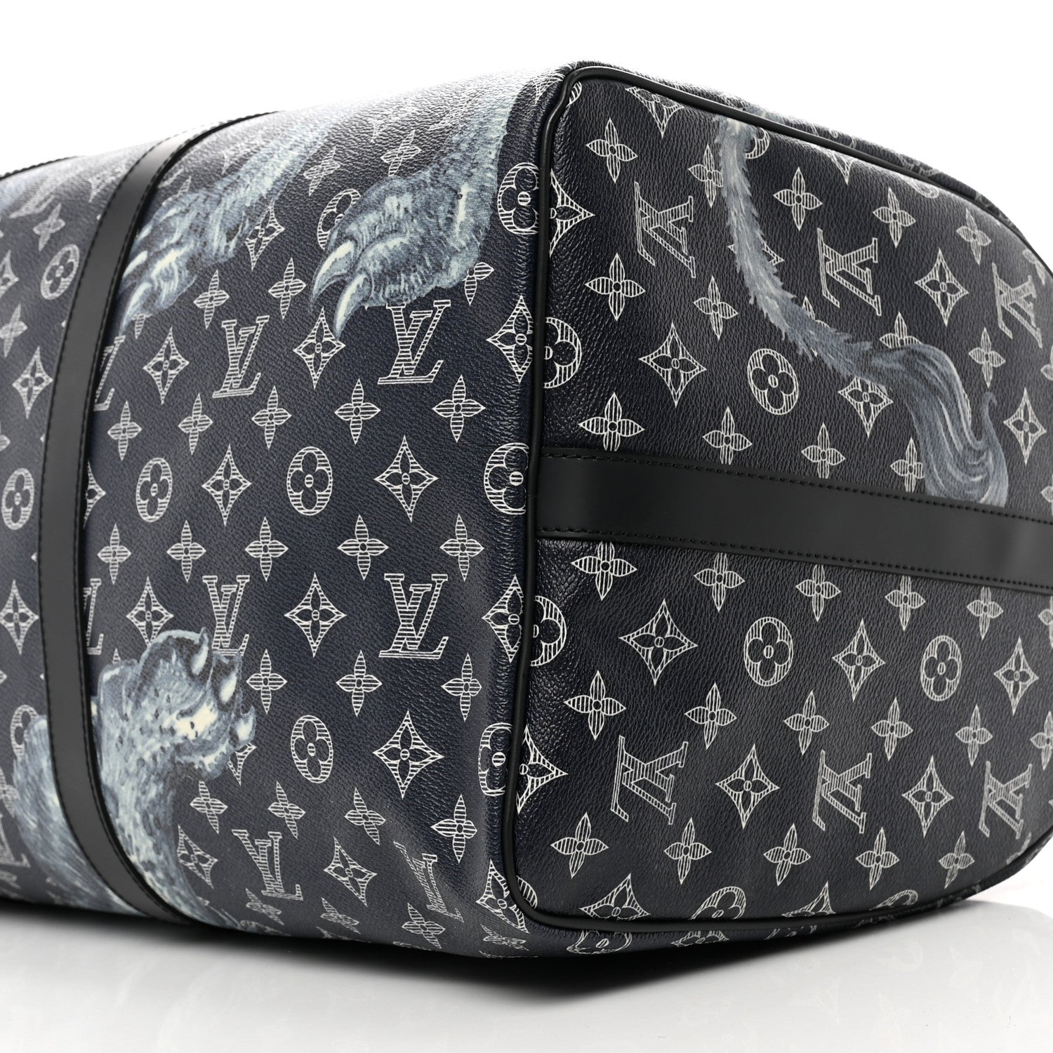 Louis Vuitton Savane Monogram Lion Chapman Keepall Bandouliere 55 Encre 9 of 10