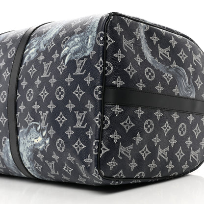 Louis Vuitton Savane Monogram Lion Chapman Keepall Bandouliere 55 Encre 9 of 10