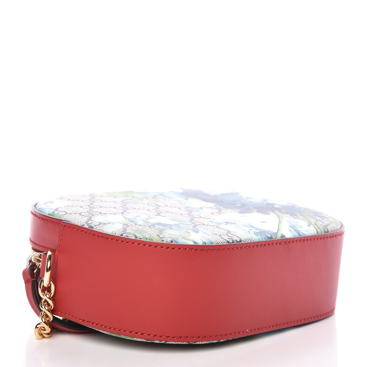 Gucci GG Supreme Monogram Blooms Mini Chain Shoulder Bag Beige Blue Navy Hibiscus Red 4 of 9