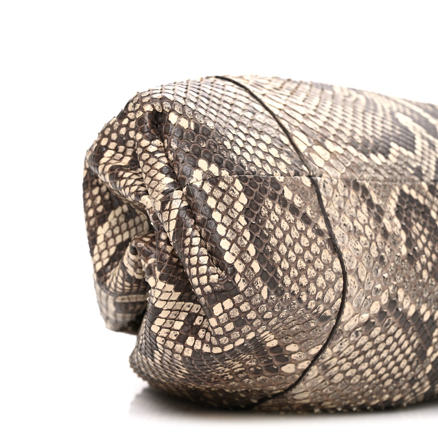 Bottega Veneta Snakeskin The Pouch Oversized Clutch Naturale 10 of 11