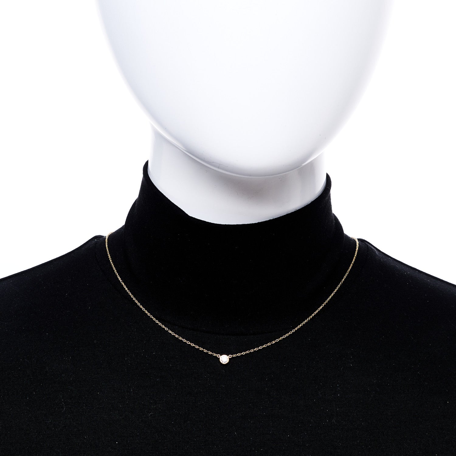 Tiffany 18K Yellow Gold Diamond .20ct Elsa Peretti Diamonds by the Yard Pendant Necklace 2 of 4