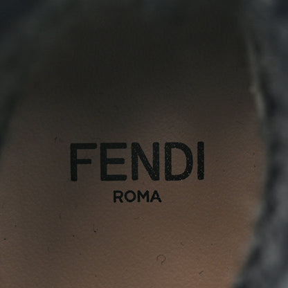 Fendi Stretch Fabric Knit Suede Sock Booties 37.5 Grey Black 7 of 9
