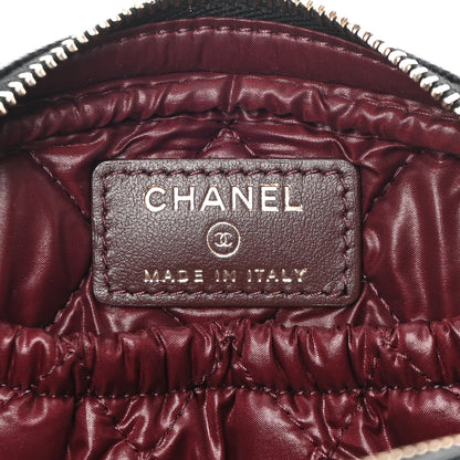 Chanel Caviar Quilted Small Curvy Pouch Cosmetic Case Black 6 of 10