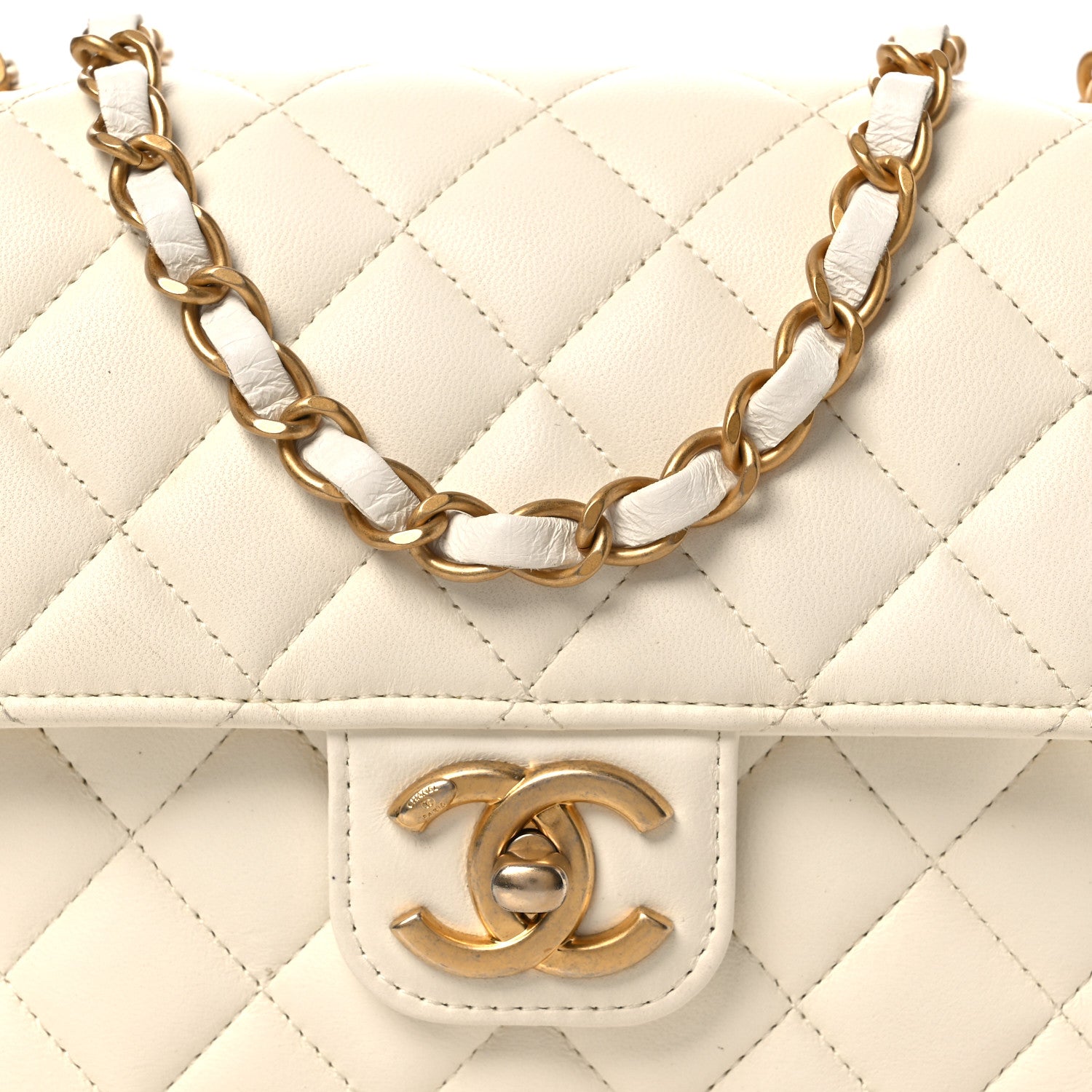 Chanel Lambskin Quilted Casino Chips Small Square Flap White 8 of 12