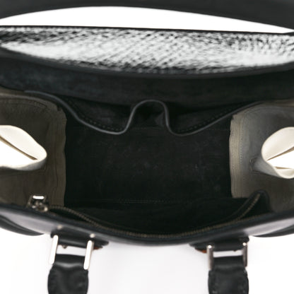 Alexander McQueen Soft Calfskin Calf Hair Wood Plate Small Heroine Black 5 of 10