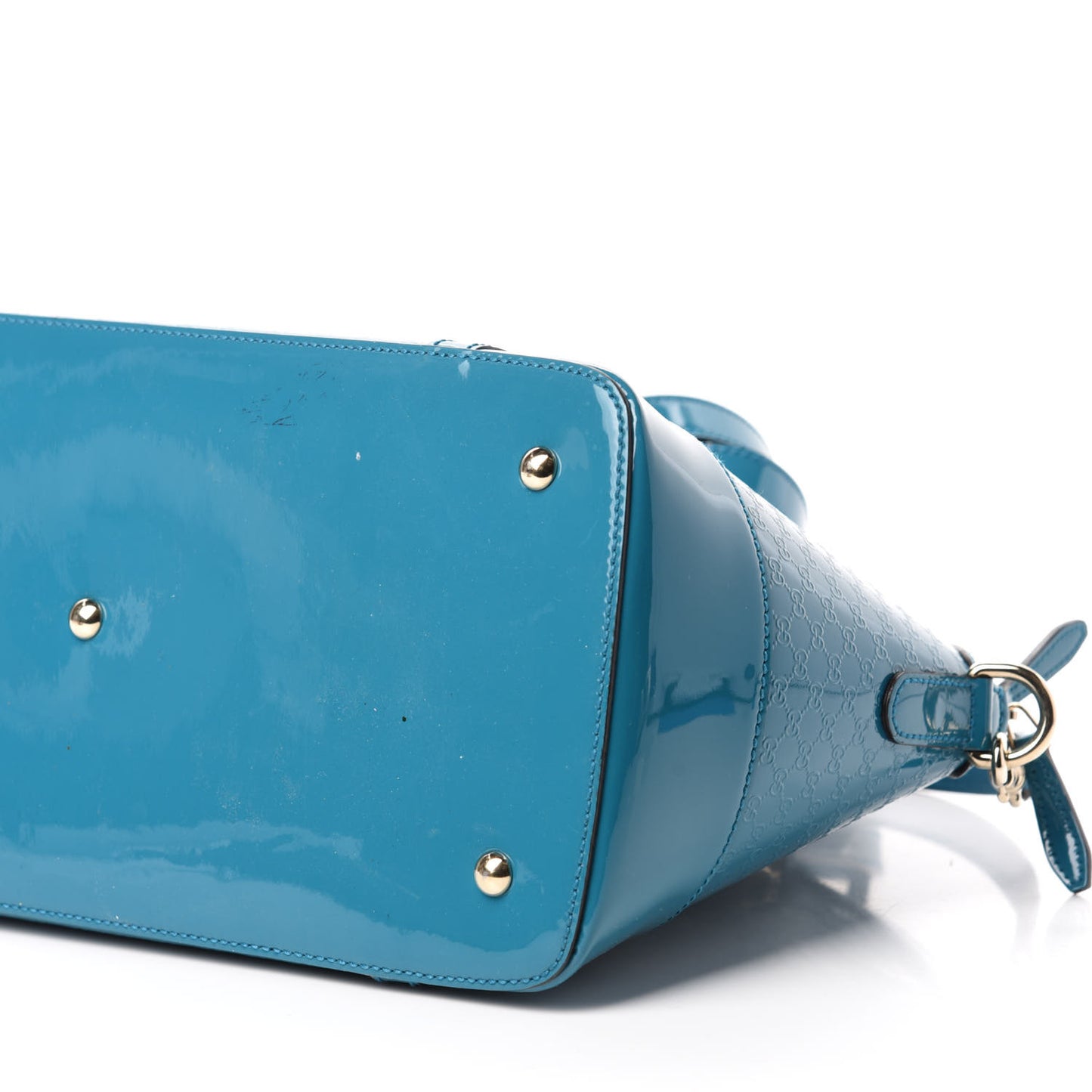 Patent Microguccissima Medium Nice Top Handle Dome Bag Deep Cobalt