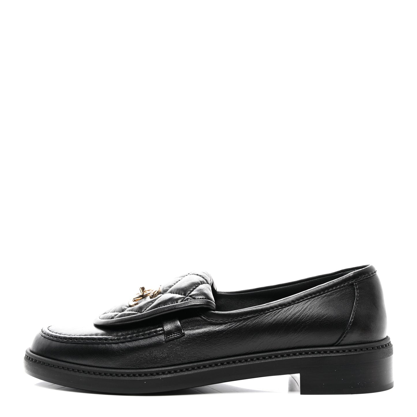Lambskin Quilted CC Turnlock Loafers 40 Black