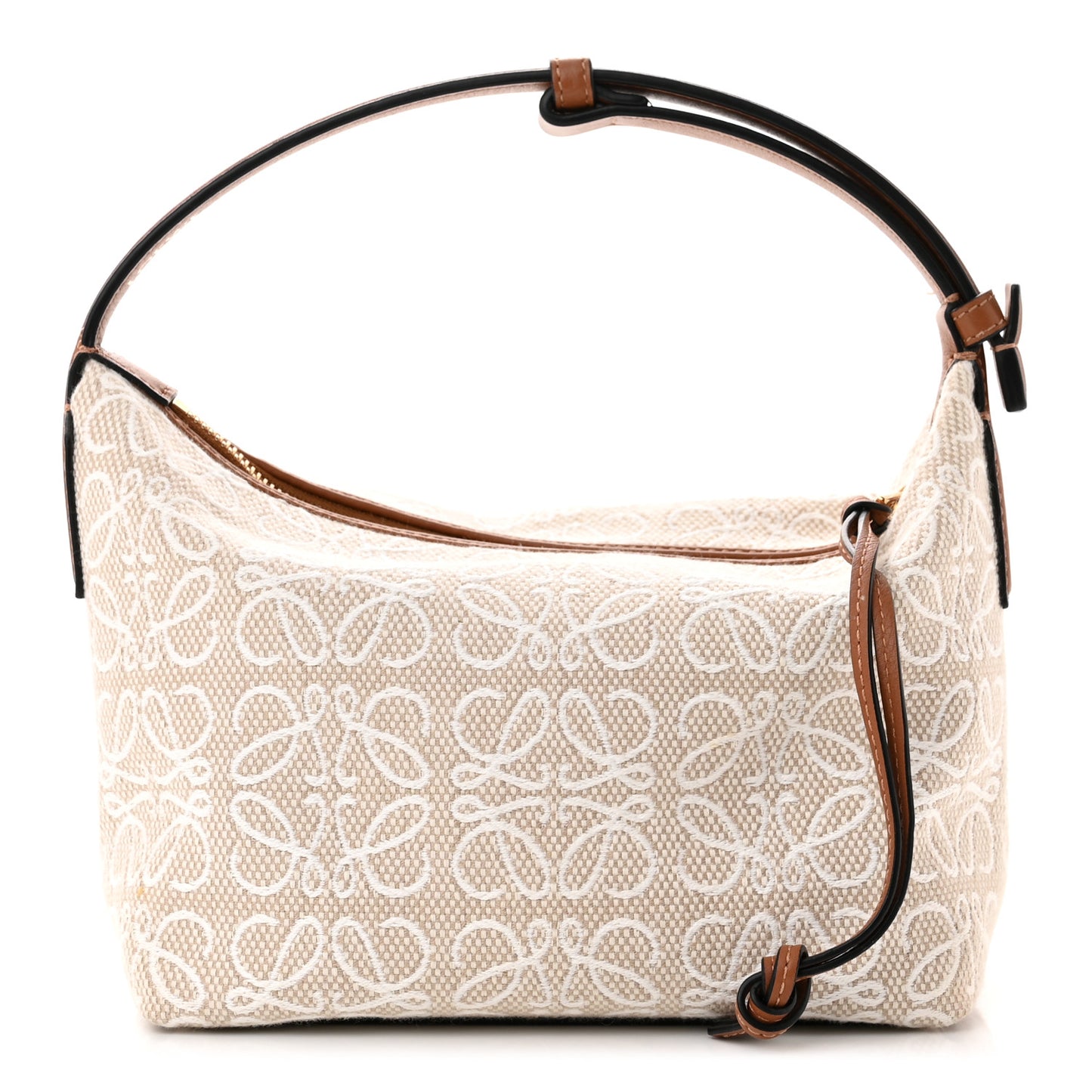 Jacquard Anagram Calfskin Small Cubi Bag Ecru Tan