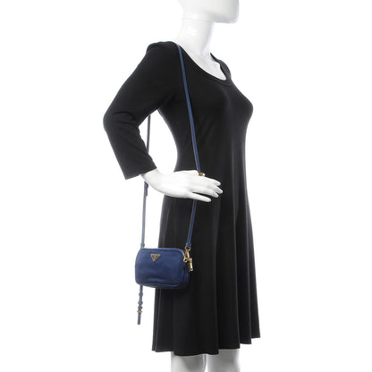 Prada Tessuto Nylon Convertible Crossbody Wristlet Royal 2 of 10