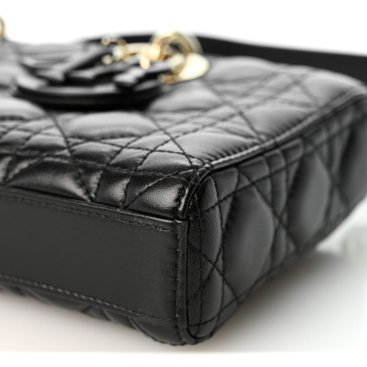 Lambskin Cannage Medium Lady D-Joy Black