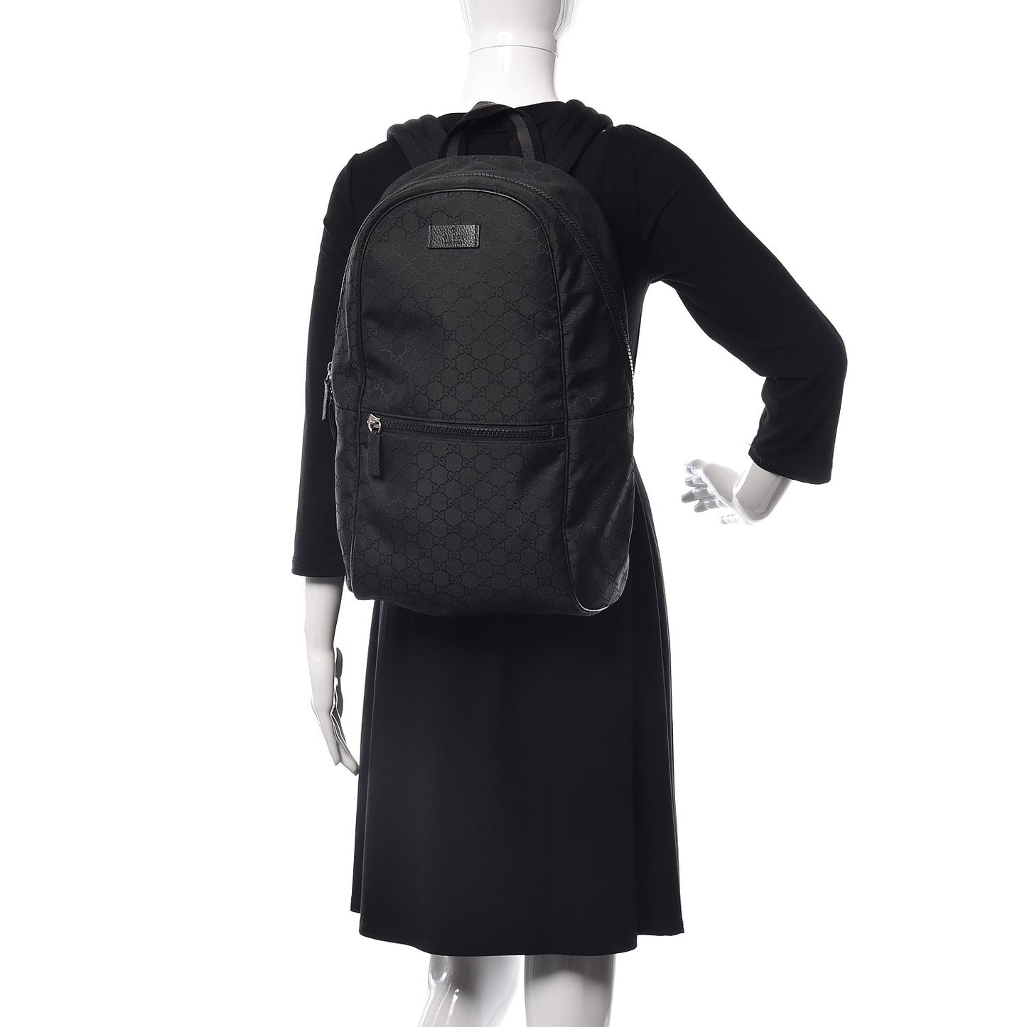 Nylon Monogram Slim Backpack Black