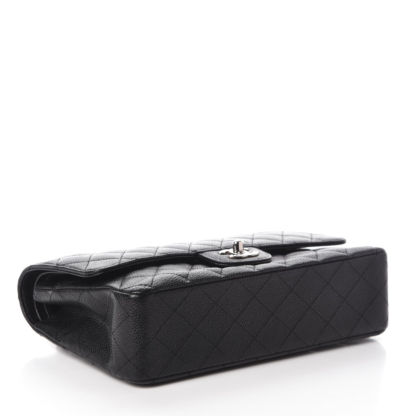 Caviar Quilted Medium Double Flap Black