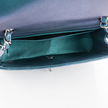 Chanel Iridescent Lambskin Quilted Mini Rectangular Flap Turquoise 6 of 8