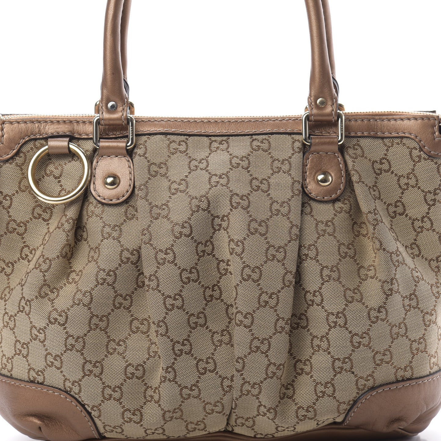 Monogram Medium Sukey Top Handle Bag Beige Bronze