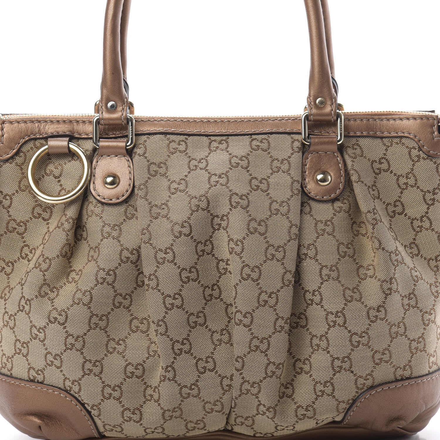 Gucci Monogram Medium Sukey Top Handle Bag Beige Bronze 8 of 12