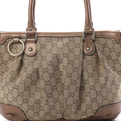 Gucci Monogram Medium Sukey Top Handle Bag Beige Bronze 8 of 12