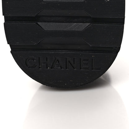 Chanel Shiny Calfskin Quilted Lace Up Combat Boots 36.5 Black 6 of 8
