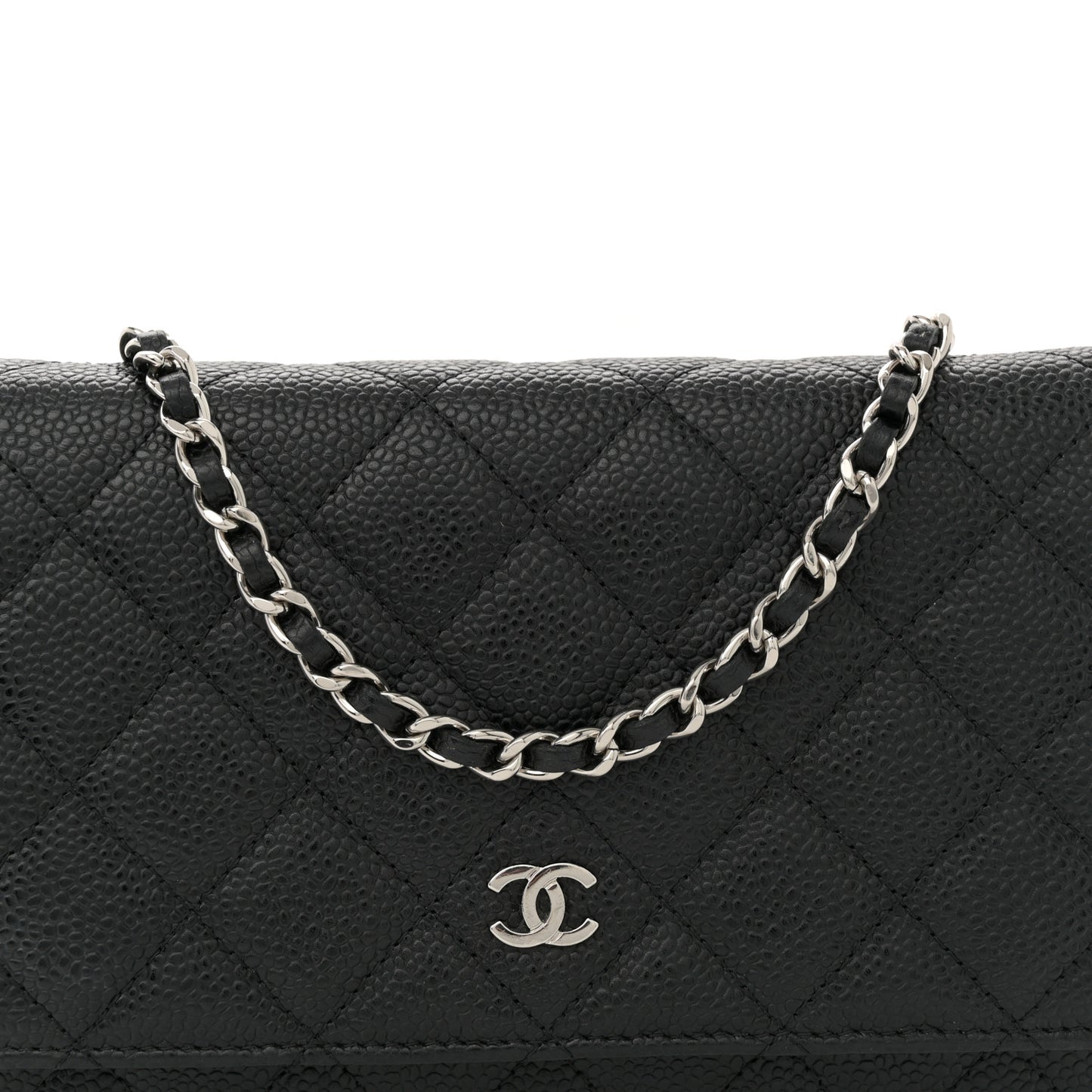 Caviar Quilted Wallet On Chain WOC Black