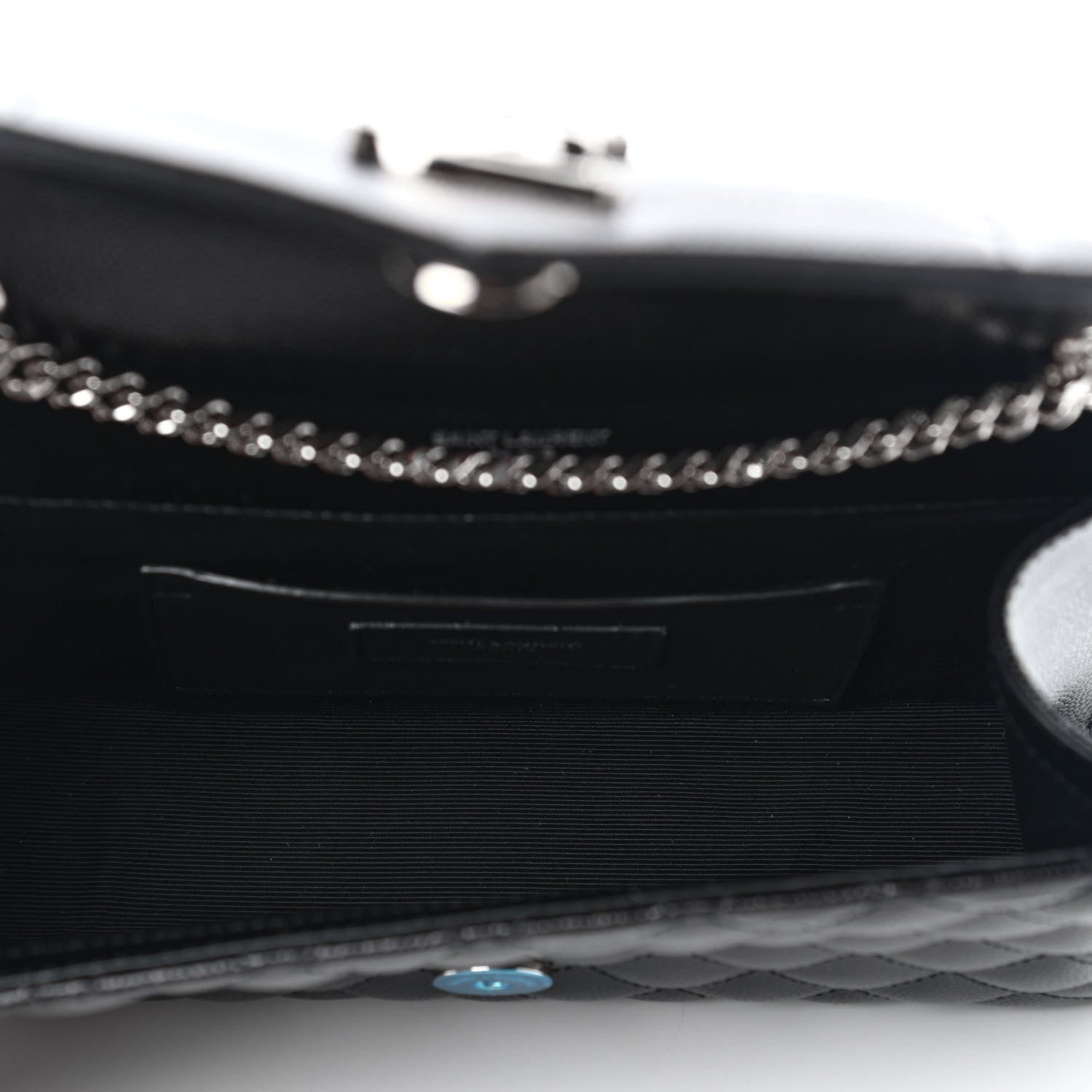 Saint Laurent Grain De Poudre Textured Mixed Matelasse Triquilt Small Monogram Satchel Black 4 of 8