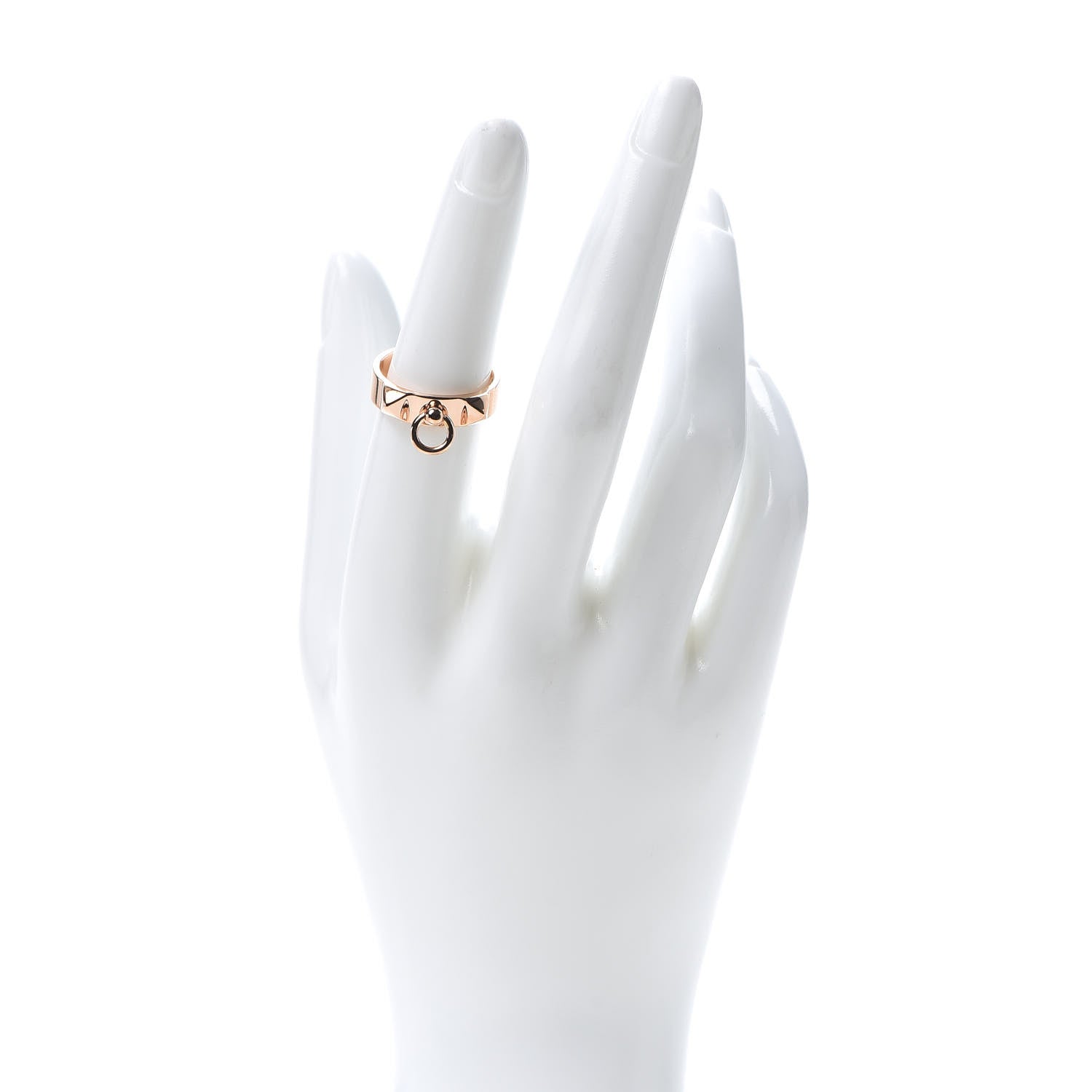 Hermes 18K Rose Gold PM Collier De Chien Ring 53 6.25 2 of 5