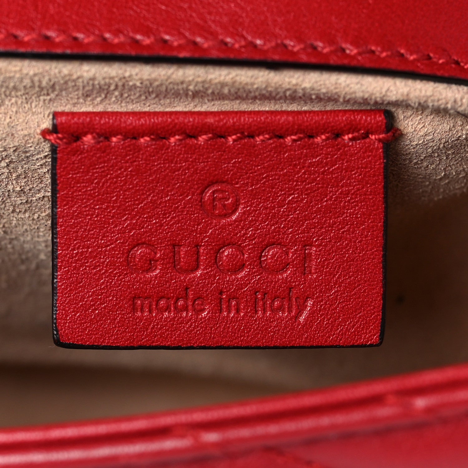 Gucci Calfskin Matelasse Super Mini GG Marmont Shoulder Bag Hibiscus Red 6 of 8
