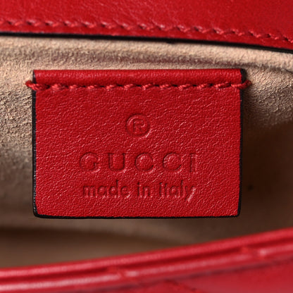 Gucci Calfskin Matelasse Super Mini GG Marmont Shoulder Bag Hibiscus Red 6 of 8