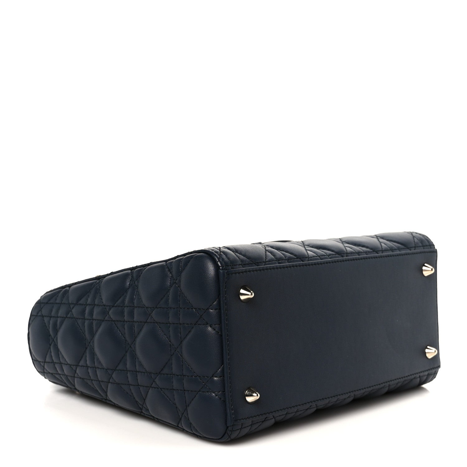 Christian Dior Lambskin Cannage Medium Lady Dior Navy Blue 4 of 10