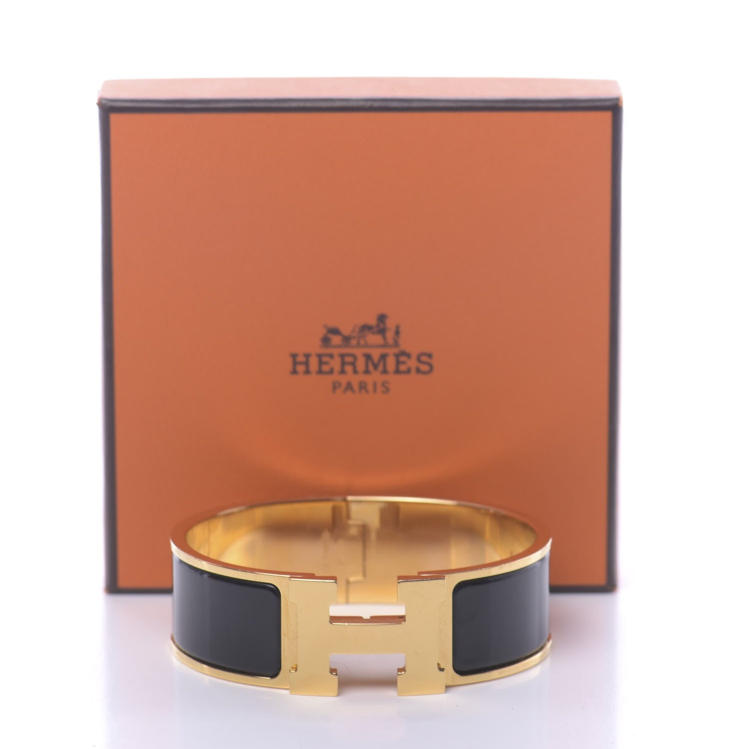 Hermes Enamel Wide Clic Clac H Bracelet PM Black 5 of 5