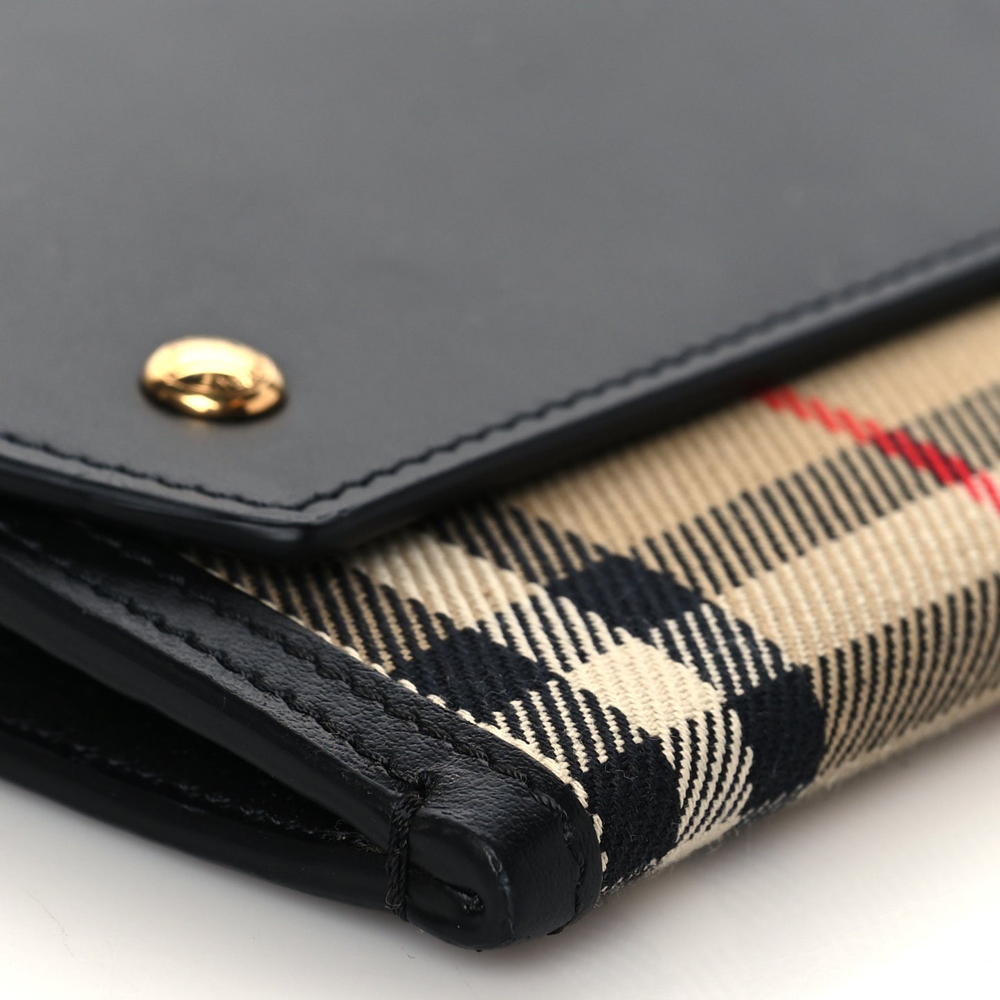 Calfskin Vintage Check Phone Pocket Crossbody Archive Beige Black