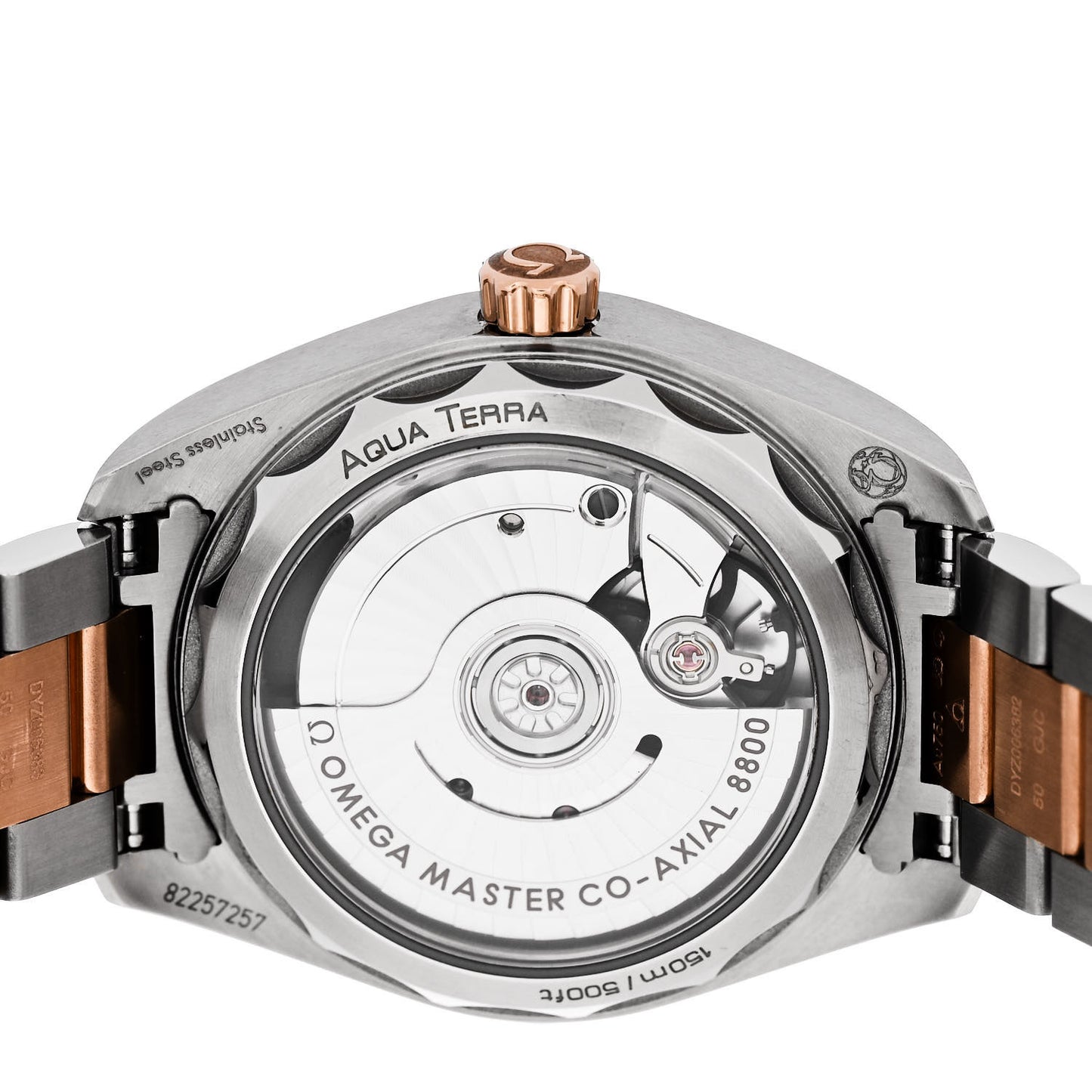 Stainless Steel 18K Sedna Gold Ruby 34mm Seamaster Aqua Terra Co-Axial Automatic Watch Pink 220.20.34.20.60.001